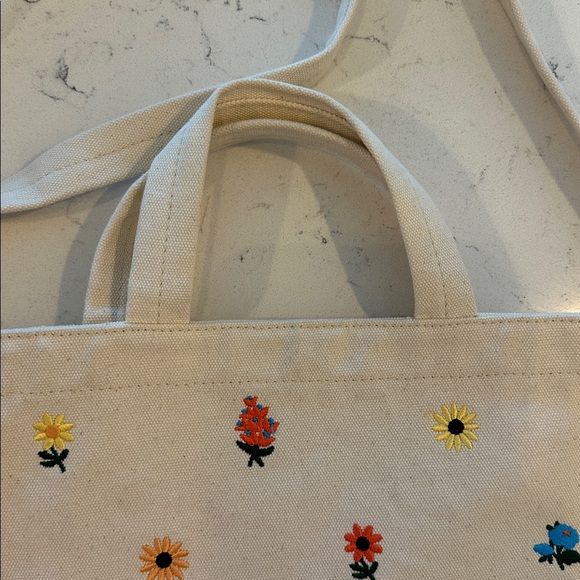 BAGGU Duck Dity Floral Embroidered Canvas Tote Bag - Picture 7 of 11